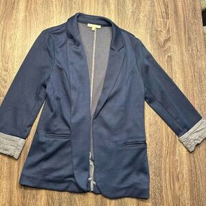 Skies Are Blue Navy Asa Knit Blazer